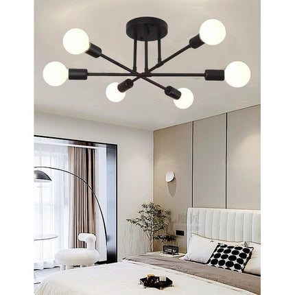 Lampara Colgante 6 Luces Araña Estilo Nórdica Lámpara Techo V