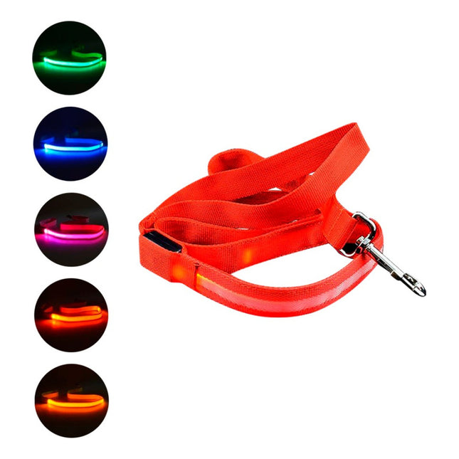 Correa Para Mascotas Con Luz Led Medidas: 120 X 2.5 Cm
