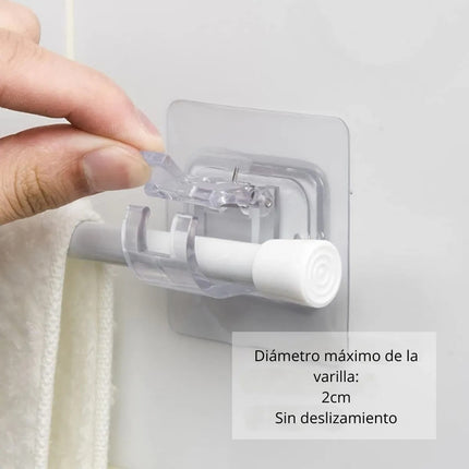 Gancho Colgante Autoadhesivo Tipo Palillo X2 Unidades Transparente