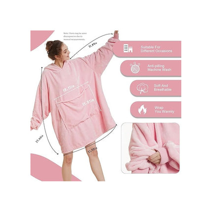 Manta Buzo Con Capucha Polar Rosado Unico Rosado