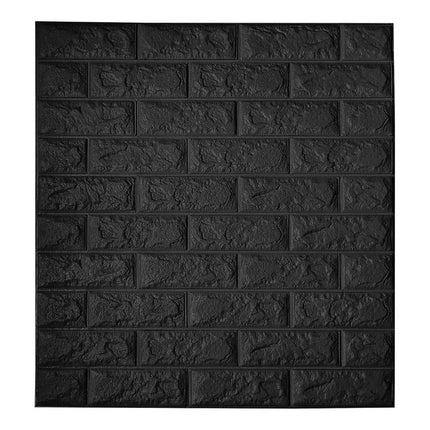 Placa Revestimiento Pared Autoadhesiva 70x78cm 8mm Negro