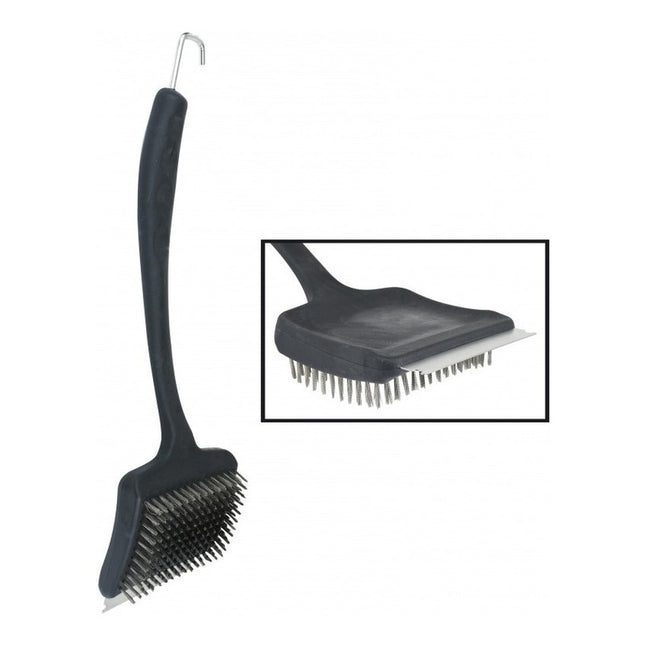 Cepillo Metal C/espatula P/parrilla 12x13cm 50cm Largo Negro