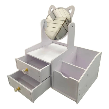 Organizador Tocador Madera Con Espejo-zy2720 Blanco
