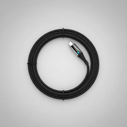 Cable Reforzado De Carga Rapida  C-c Luz Led Negro