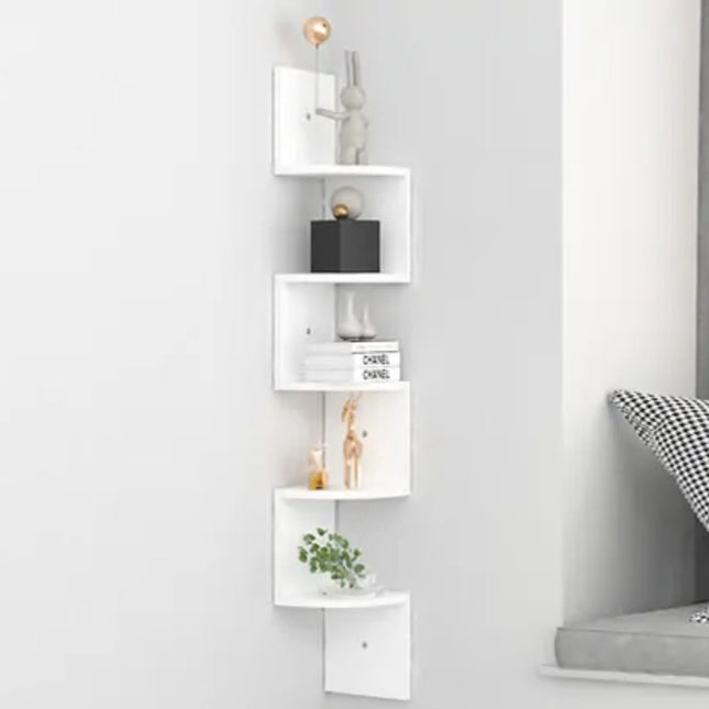 Estante Esquinero De 5 Estantes Estilo Minimalista Blanco