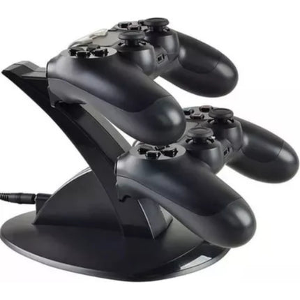 Cargador Controles Compatible  Para P4 Joystick  Base Doble Negro