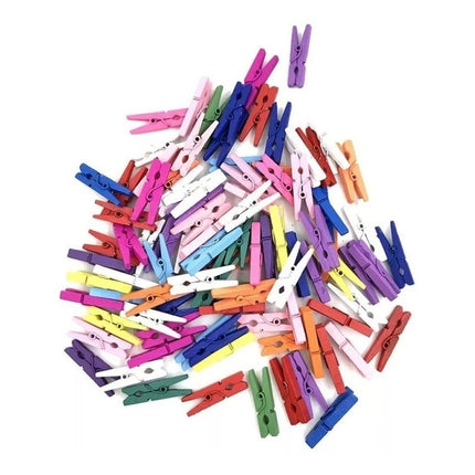 Palillos Mini De Madera X 100 Unidades Colores