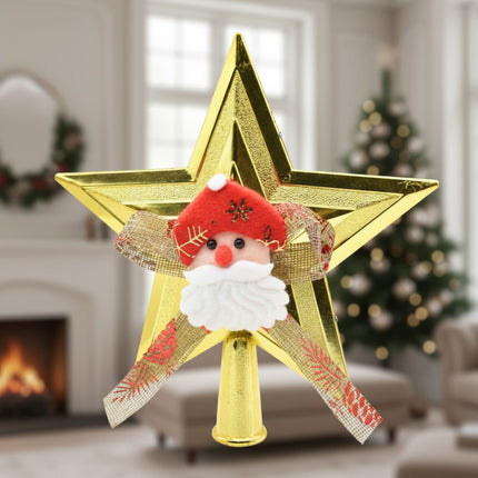 Puntero De Navidad Estrella Dorada 21cm Dorado