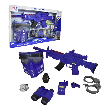 Set Infantil De Policía 9 Piezas  Azul Marino