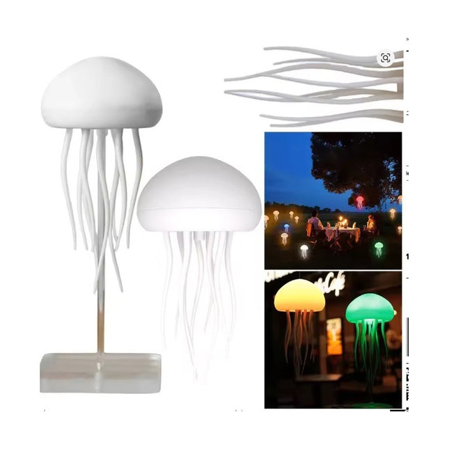 Portatil Medusa Lampara Veladora Rgb Blanco