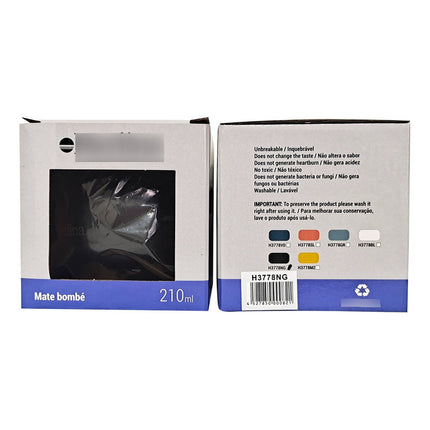 Mate 210ml Berlina Negro, Doble Pared De Acero Circular  Negro Berlina