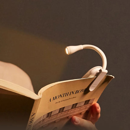 Mini Lampara De Escritorio Con Clip Para Leer Blanco V