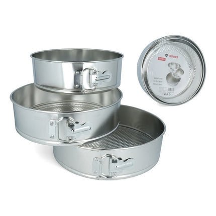 Torteras Desmontables Vigore Setx3 Cocina Reposteria Tortas Plateado