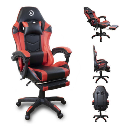 Silla De Escritorio Giratoria Goldtech Gamer Roja Y Negra  Negro