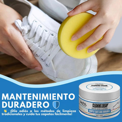 Crema Pomada Blanqueadora De Zapatos Limpieza Con Esponja