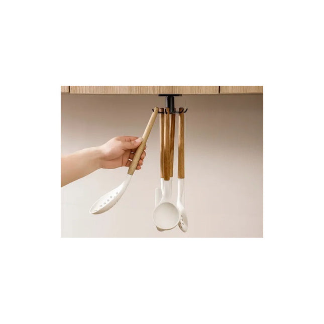 Gancho Para Utensilios De Cocina Giratorio Plateado