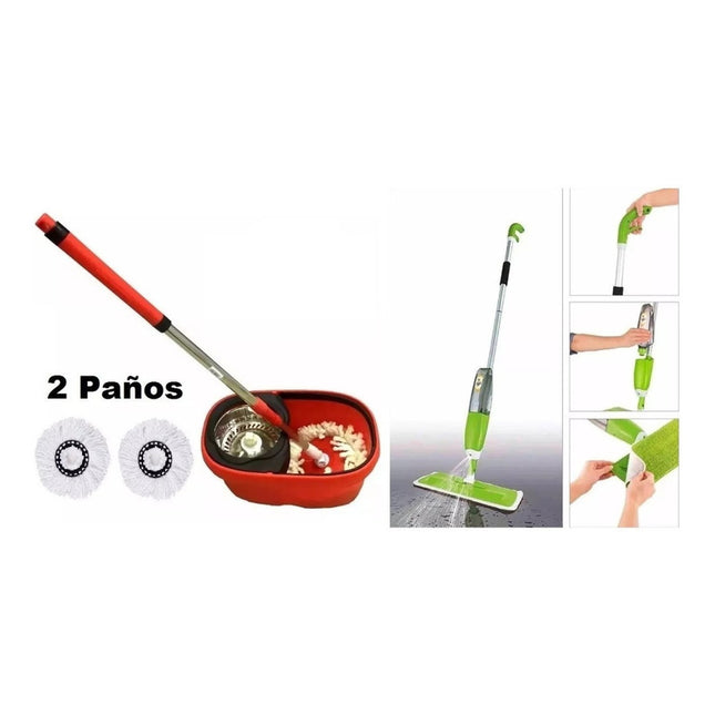 Balde Mopa Giratoria + Mopa Spray Oferta Combo Disponible