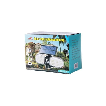 Foco Solar 78 Led Articulado Panel Solar Y Sensor 30 W Blanco