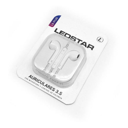 Auriculares Ledstar Plug 3.5mm Conector Spica  Blanco