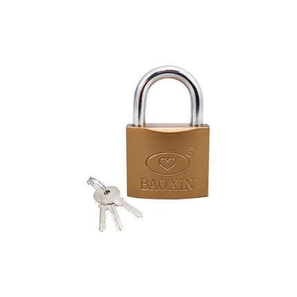 Candado De Bronce Industrial 50mm X 6mm Con  3 Llaves Dorado