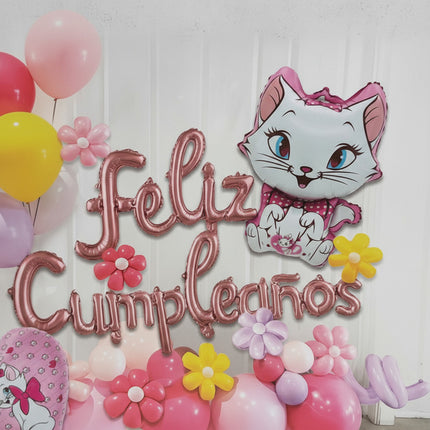 Kit De Cumpleaños De Gata Mariet Globos Y Decoracion