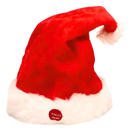 Gorro Papa Noel Eléctrico Musical Navidad Pila Aa Rojo