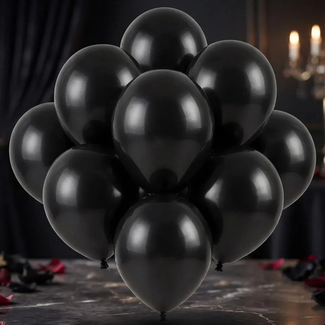Globos Halloween Lisos X50 Unidades 12  Negro