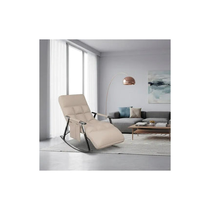 Sillón Reposera Mecedora Respaldo Ajustable Con Bolsillo V