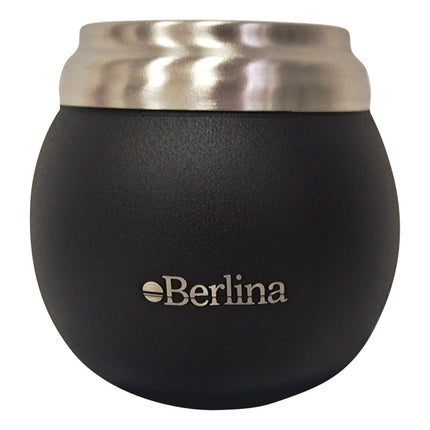 Mate 210ml Berlina Negro, Doble Pared De Acero Circular  Negro Berlina