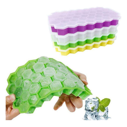 Hielera De Silicona Con Tapa 37 Hielos Tipo Panal V