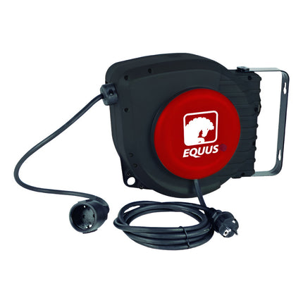 Alargue Con Carretel Retráctil Para Electricidad 15m Premium Negro