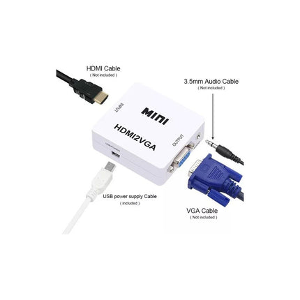 Adaptador Conversor Convertidor De Vga A Hdmi Con Audio