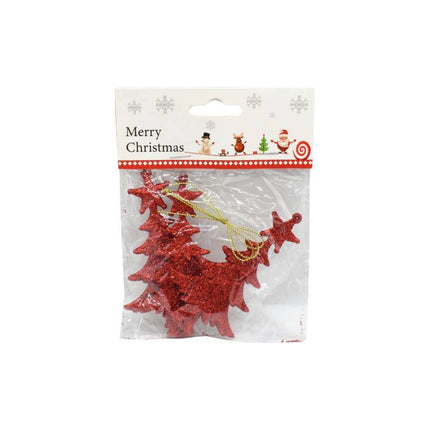 Adorno De Navidad Colgante Con Brillos X 3. Rojo Ccm00744 Rojo