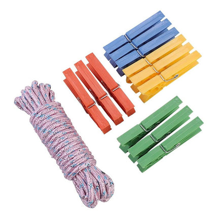 Cuerda De Ropa  5 Metros Con 12 Palillos