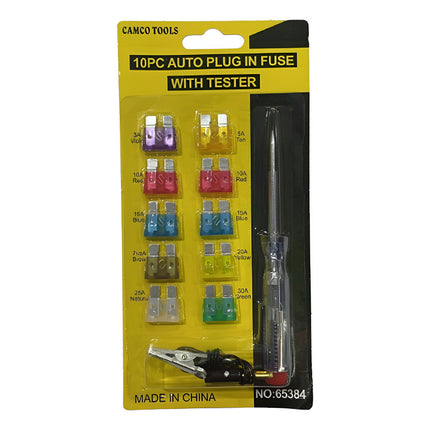 Set De 10 Fusibles Con Lápiz Tester Busca Polo Auto