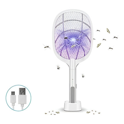 Raqueta  Mata Mosquitos Eléctrica Recargable  Blanco