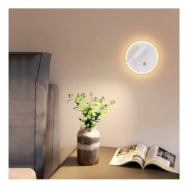 Lampara De Pared Con Interruptor Y Usb Lh-3473 X