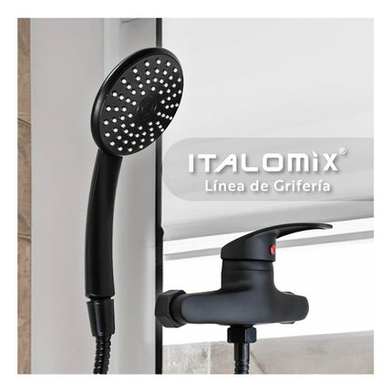 Monocomando Ducha Sin Trans Negro Italomix Lh-3258 Negro