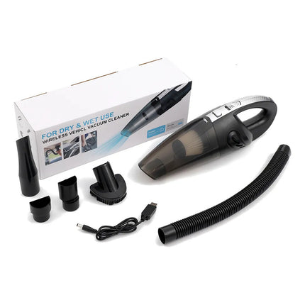 Aspiradora Portátil Para Auto Con Accesorios Y Cable Usb Gris