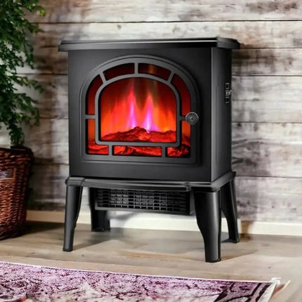 Estufa Chimenea Efecto Fuego 220v Negro Negro