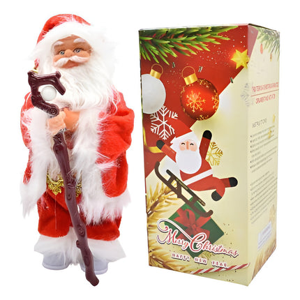 Papa Noel Con Luz Sonido Y Movimientos 25cm. Ccm00694 Rojo