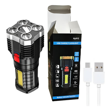 Linterna Led Recargable L-29 14cm 800mah Blanca Negro