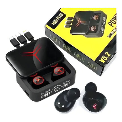 Audífonos Inalámbricos Bluetooth M88 Plus Con Control Touch Negro