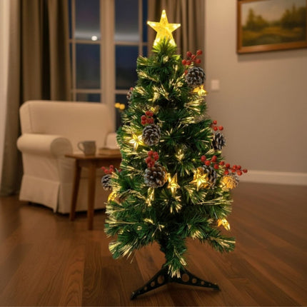 Arbol De Navidad Con Adornos Y Luces 90cm. Ccm00527 Verde