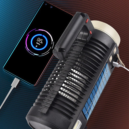 Linterna Mata Mosquitos Multifuncion Solar Recargable Blanco Y Ultravioleta Blanco