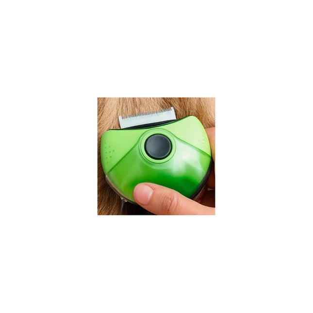 Cepillo 3 En 1 Para Mascotas Con Cabezal Giratorio Verde Verde