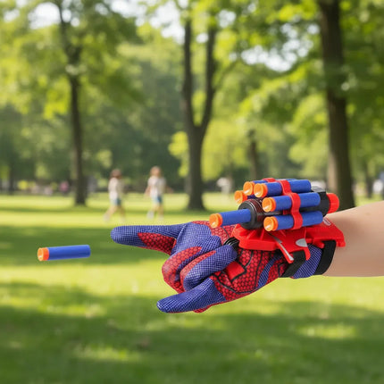 Guante Lanzador De Dardos Modelo Araña Azul