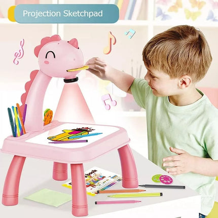 Mesa De Dibujo Con Proyector Led Funciones De Luz Y Música C Rosa