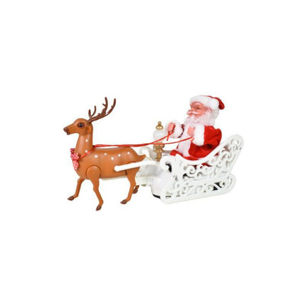 Papa Noel En Trineo Con Luz Sonido Y Movimientos  Ccm00695 Rojo