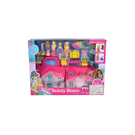 Casa De Muñecas Con Accesorios 37x28x8cm. Ty363168 Rosa